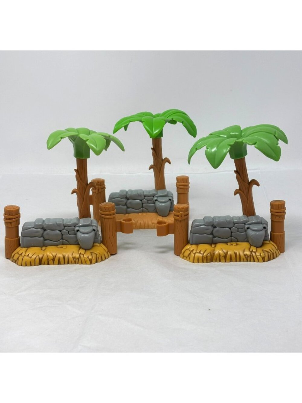 FISHER-PRICE Little People Nativity Trees Lot 3 Gray Stone Wall Palm Replacement